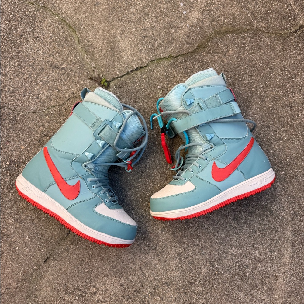 Nike Zoom Force 1 Womens Size 9 Snowboard Boots Teal Red ZF-1 Rare Winter Boots